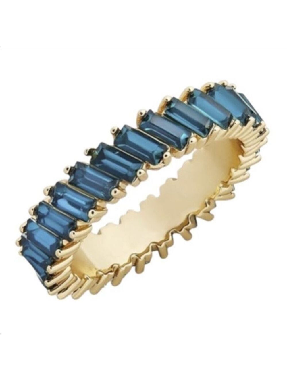Blue Cubic Zirconia Gold Ring
